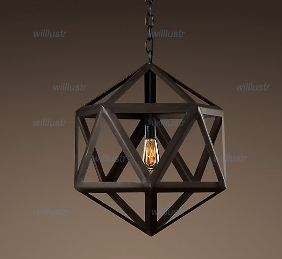 

RH Lighting Restoration Hardware Vintage Pendant Lamp STEEL POLYHEDRON PENDANT RH Loft lights hot sale fixture