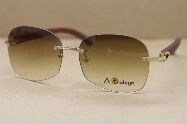 

Hot Desinger Rimless wooden sunglasses High-quality Birch Gold frames Decor Wood frame Glasses Frame Size:61-18-135mm Designer Mens Women Luxury