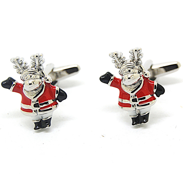 

Free Shipping Very Nice Christmas Gifts Series- Santa Claus Cufflink, Silver