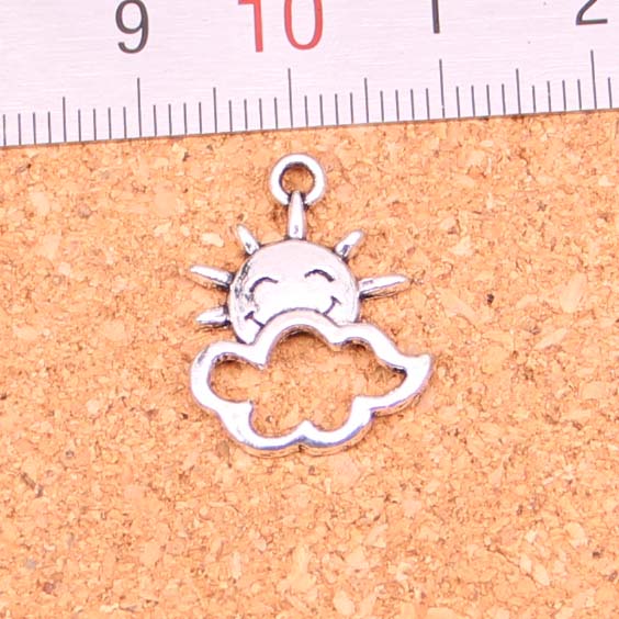 

142pcs Antique Silver Plated sun cloud Charms Pendants for European Bracelet Jewelry Making DIY Handmade 20*17mm, Bronze;silver