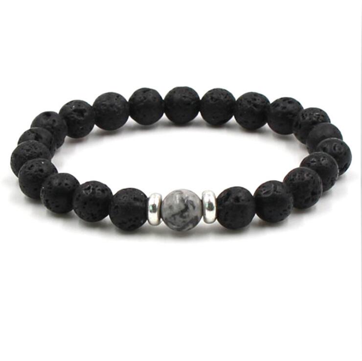

10 colors 8MM Black Lava Stone Beads Elastic Bracelet Essential Oil Diffuser Bracelet Volcanic Rock Beaded Hand Strings