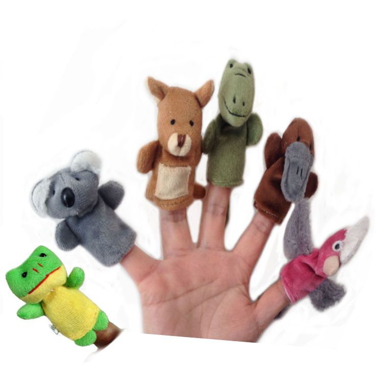 

Australian 6 Animals finger puppets Soft Plush Velour Animal Hand Puppets Kids cloth Animal Finger Puppet TOYS Preschool Kindergarten, Multicolor