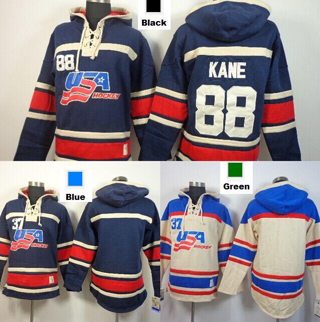 

2016 New, 2015 Team USA Cheap Ice Hockey Jersey Hoodie #88 Patrick Kane Blank American Ice Hockey Hoodies/ Hooded Sweatshirt, Blue