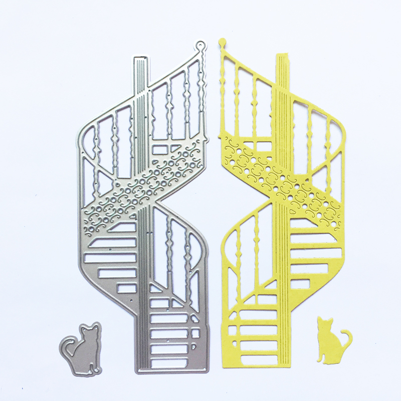 

Spiral Stairs Cat Metal Cutting Dies Stencils for DIY Scrapbooking/Photo Album Decorative Embossing DIY Paper Cards Folder