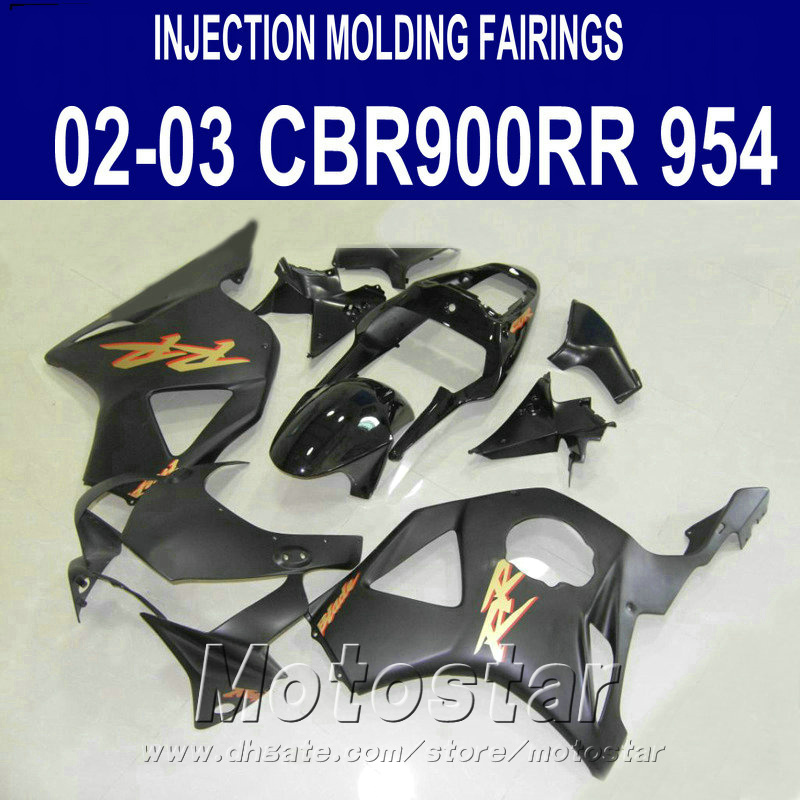 

Injection molding for Honda cbr900rr fairings 954 2002 2003 matte black motobike CBR900 954RR ABS fairing kit CBR954 02 03 YR25, Same as the picture shows