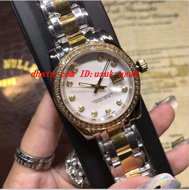 

Luxury Watches Top Quality Two Tone Ladies 179383 Gold Diamond Dial/Bezel 26mm/31mm Automatic Fashion Brand Women's Watch Wristwatch, White