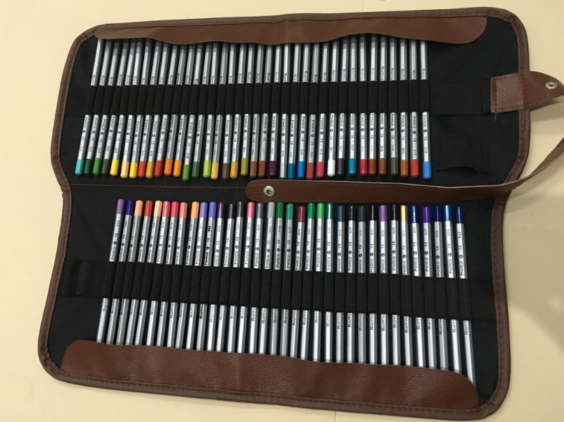 

Marco 72 colors Color Pencils with Roller Pencil Case set Non-toxic Lead-free Painting Pencils+Roll Pouch package set