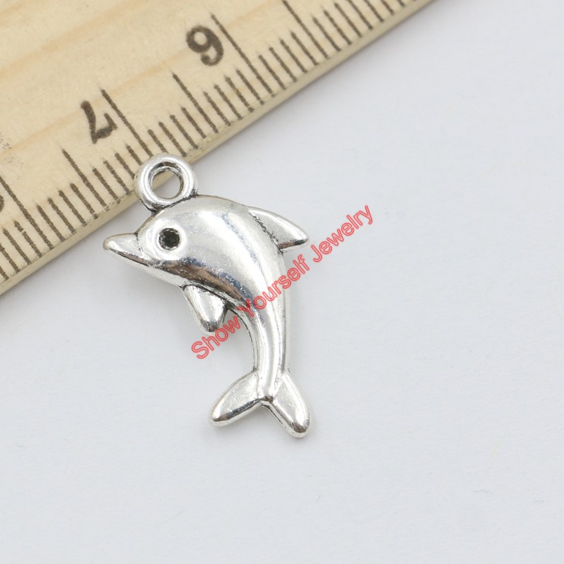 20pcs Dolphin Charms Antique Silver Plated Animal Pendants for Jewelry Making DIY Handmade Craft 23x13mm Jewelry making DIY-image-375898504