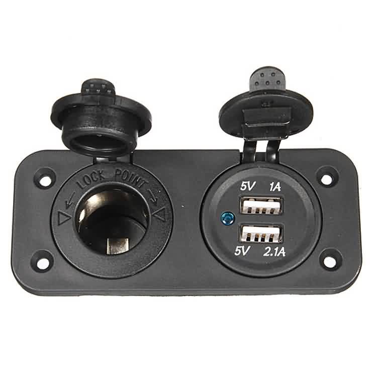 

DC 12V Dual Car Cigarette Lighter Socket Splitter USB Charger Power Adapter|12V car cigarette lighter, Black