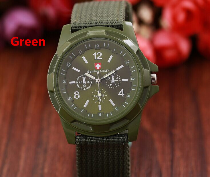 

Cool Gemius amry Men watch Luxury Analog Fashion TRENDY SPORT MILITARY STYLE Clock Nylon quartz watches, Leave a message about logo and color