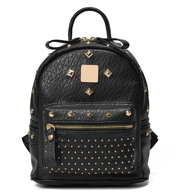 

Women Leather Backpack Lady Girls Travel Women Bags Rivet Backpacks Student School Bag mochila feminina