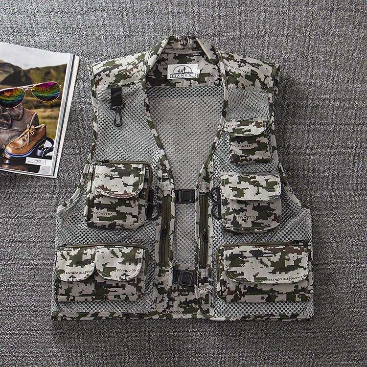 

5 Colors Men Outdoor Camouflage Military Vest Tactical Mesh Hunting Shooting Vests Sleeveless Jackets for Photographer Waistcoat, Multi