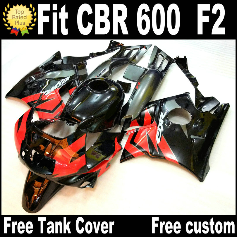 

Free 7 Gifts fairing kit for HONDA CBR 600 F2 1991 1992 1993 1994 red black fairings CBR600 91 - 94 motobike RF12, Multi-color