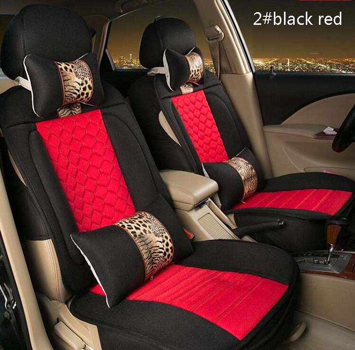 

Auto Car Seat Cover full sets Universal Fit 5 seat SUV sedans front/back seat mats automotive fabric leopard design