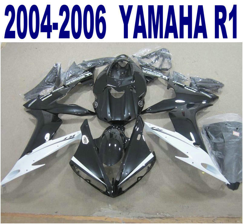 

Injection molding free shipping ABS fairing kit for YAMAHA 2004-2006 YZF R1 yzf-r1 04 05 06 white black fairings set YQ9, Same as the picture shows