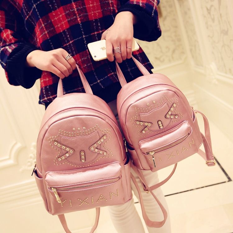 [new] every day special offer leisure Korean punk rivets super Q Mini Pack double bag backpack fashionista