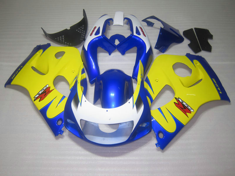 

ABS full fairing kit for SUZUKI GSXR600 GSXR750 1996 1997 1998 1999 2000 GSXR 600 750 96-00 yellow blue black plastic fairings GB25, Same as picture