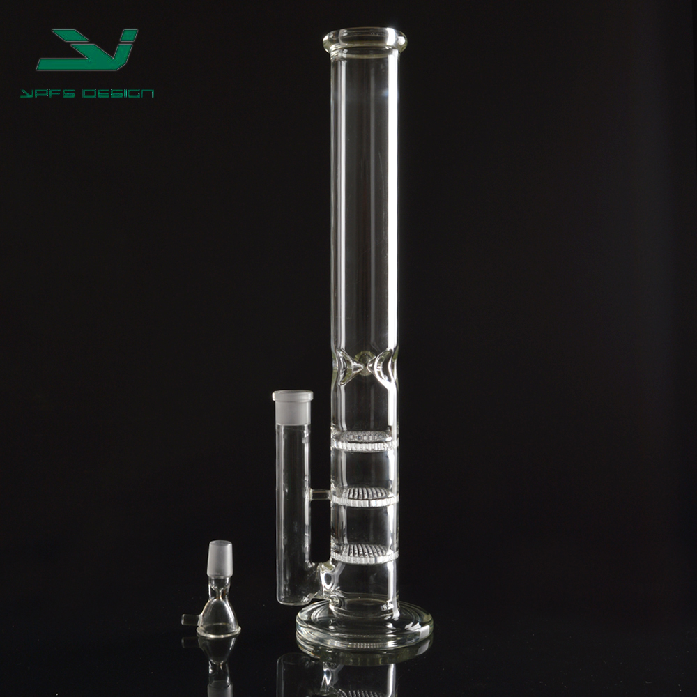 

3 Layer Honeycomb Glass Bongs with 18.8 mm Glass Bowls Glass Water Pipes