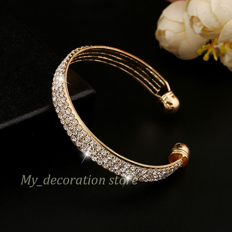 Bracelet de mariage en cristal à la mode Charme perlée Bangle de bracelet de pierre de pierre de pierre de pierre pour femme cadeau de filles