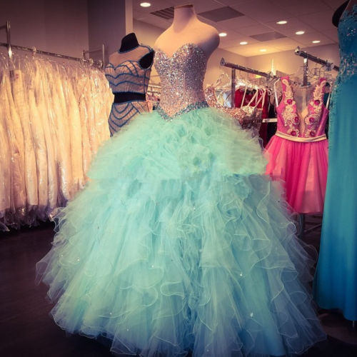 

2016 New High Quality Ball Gown Beaded Crystal Quinceanera Dresses Beaded Crystal Prom Party Sweet 16 Dress Vestidos De 15 Dresses WD234, Black