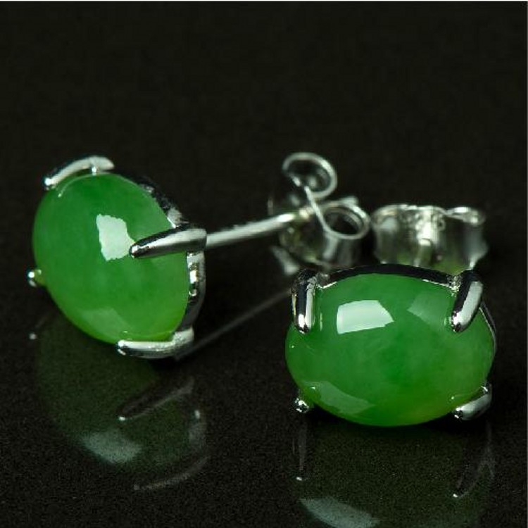 

Wholesale---Exquisite Malay jade earring , green jade earring , ladies and girls and children best love earring, Golden;silver