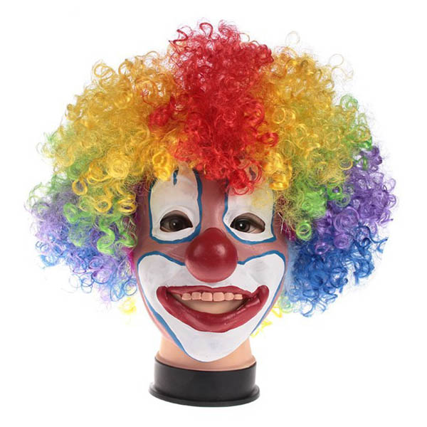 

Halloween Novelty Clown Mask and Wigs Full Face Latex Color Mask Cosplay Headwear Hair Prom Clown Props Dancing Party Costume 5pcs/lot SD313