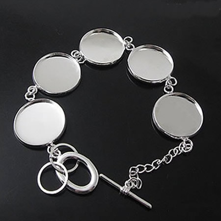 

Beadsnice Bracelet Components Brass Bracelet Findings Blank Bracelets with 25mm Round Cameo Base for Your Handmade Design ID 12148