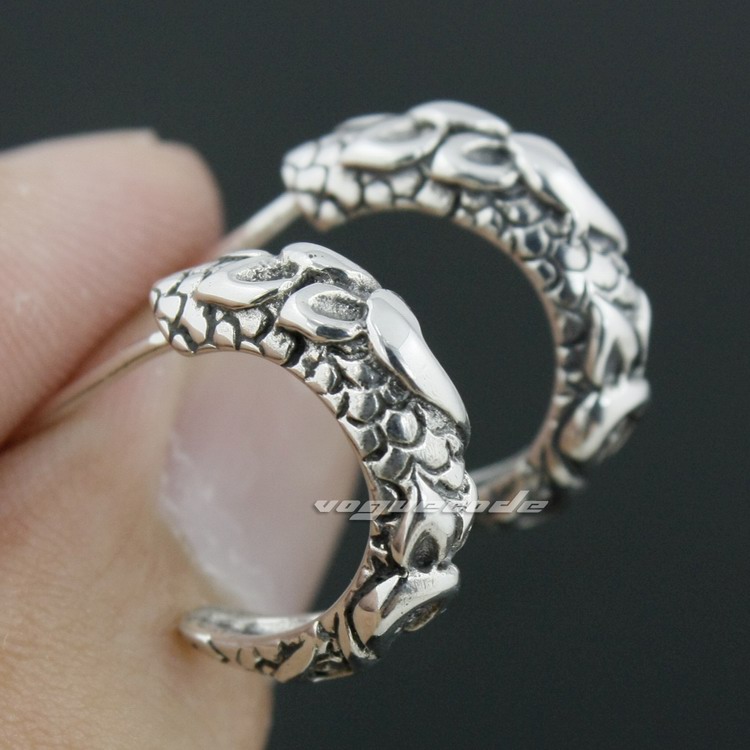 

925 Sterling Silver Claw Mens Biker Rocker Earring 8M018