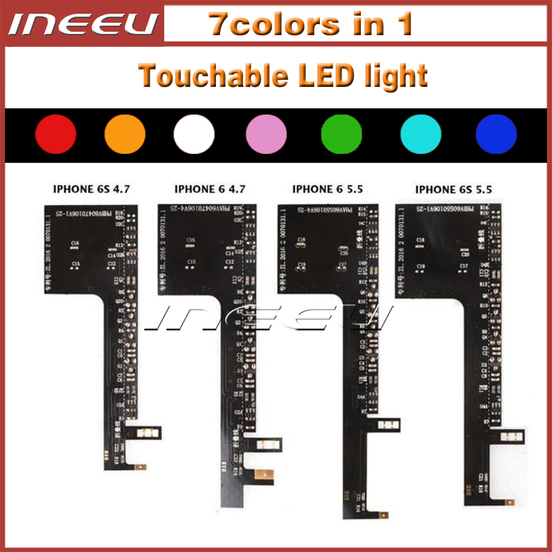 

Touchable Led Light for Touch Glowing LED Logo Replacement For iPhone 6 6S Plus Fashion Light For iPhone 7 7Plus, 7 colors in 1 Light Kits
