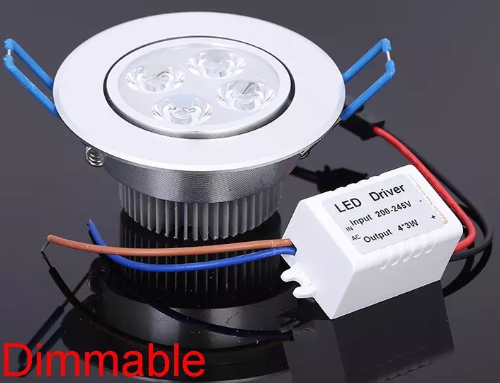 

AC 85~265V 110V 220V Dimmable 12W Led Downlight Recessed Ceiling Lamp Pure/Warm White Led Fixture Down Light CE&ROHS DHL Free shipping LLFA