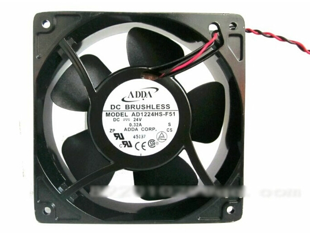 

Original ADDA AD1224HS-F51 12038 Sleeve bearing Cooling fan with 24V 0.32A 2800RPM 105.4 CFM 46.7dB 120X120X38MM Aluminum Frame For Inverter