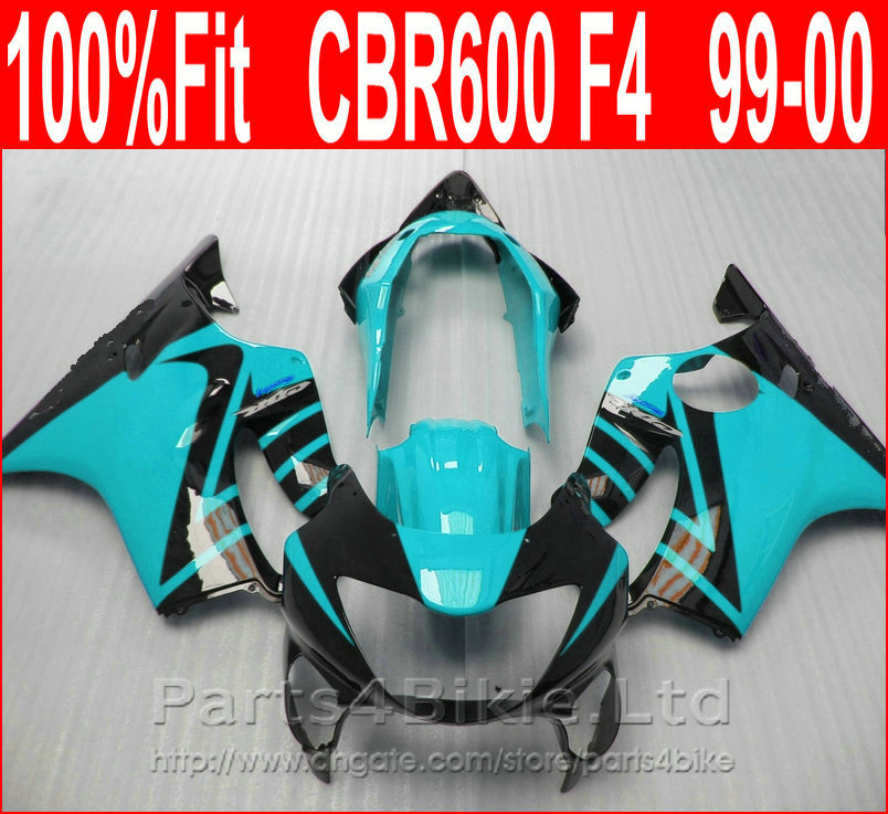 

Light blue black Fitment Body parts for Honda CBR 600 F4 custom fairings 1999 2000 fairing kit CBR600 F4 99 00 SLVE, Same as picture
