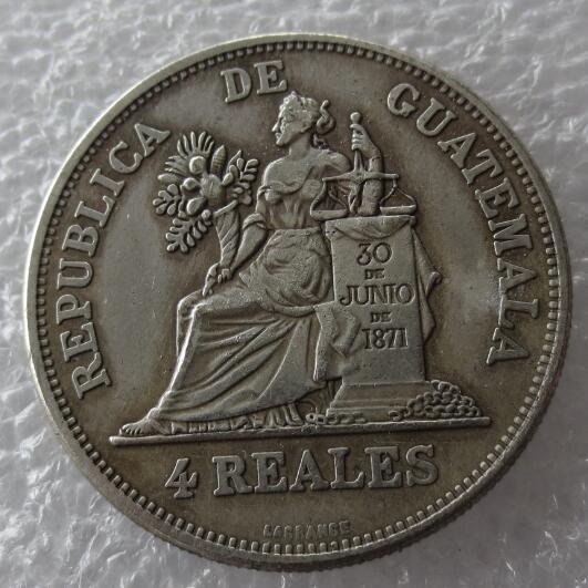 

GUATEMALA 1894 4 Reales Copy Coin High Quality
