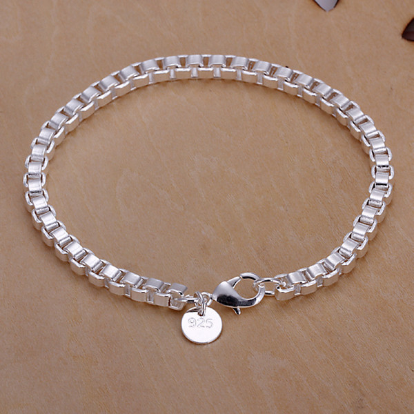 

Hot sale best gift 925 silver Aberdeen box bracelet DFMCH172,brand new fashion 925 sterling silver plated Chain link bracelets