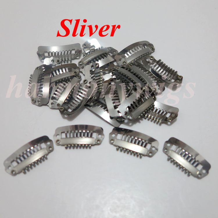 

Hair extenion tools Clips for hair extensions/wigs/hair weft 2.8cm 8teeth stainless steel 6colors in stock