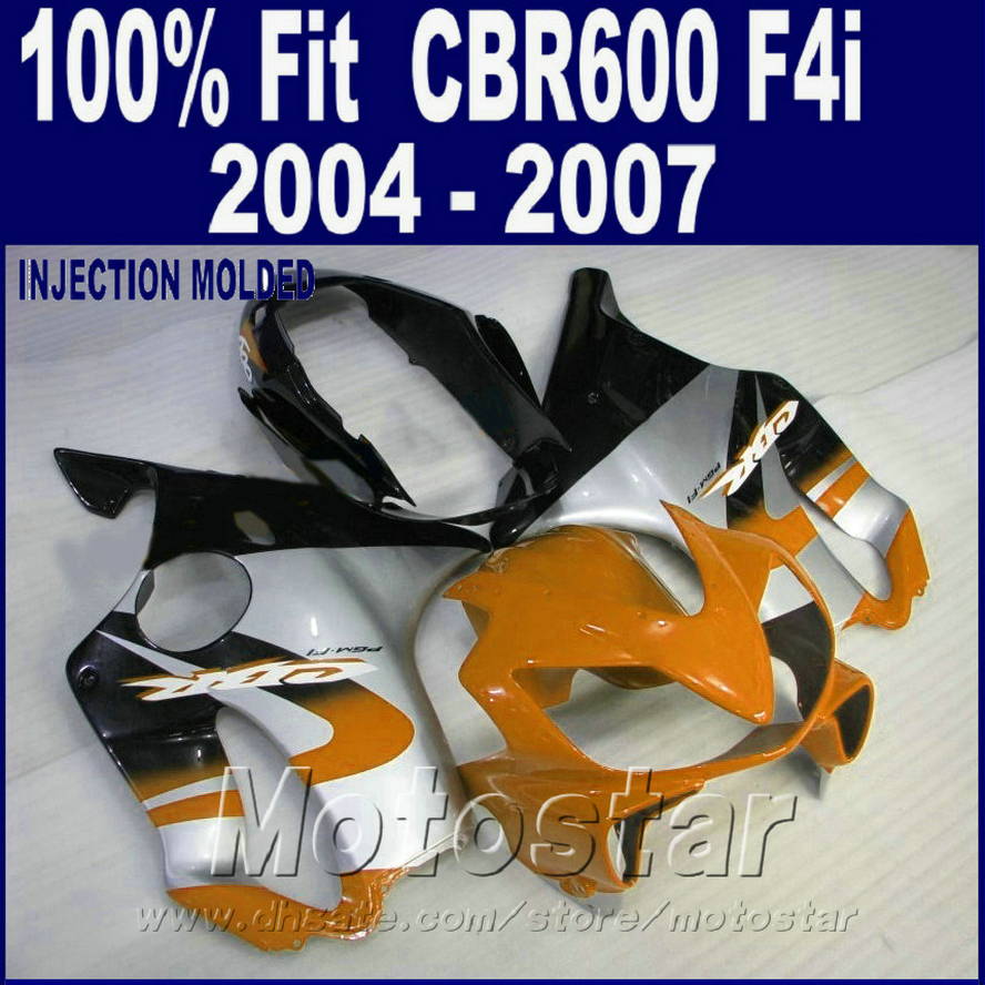 

Injection molding for HONDA CBR 600 F4i fairings 2004 2005 2006 2007 fairings kit cbr600 f4i 04 05 06 07 orange JSDA, Same as picture