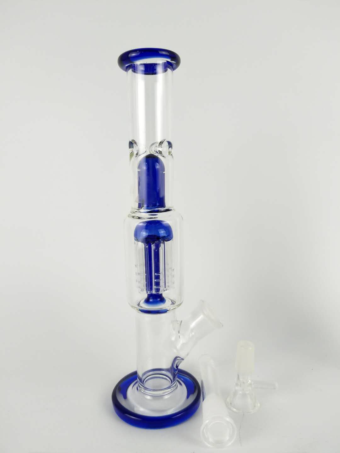 

26cm tall 18/14mm joint glass bongs and glass pipes blue