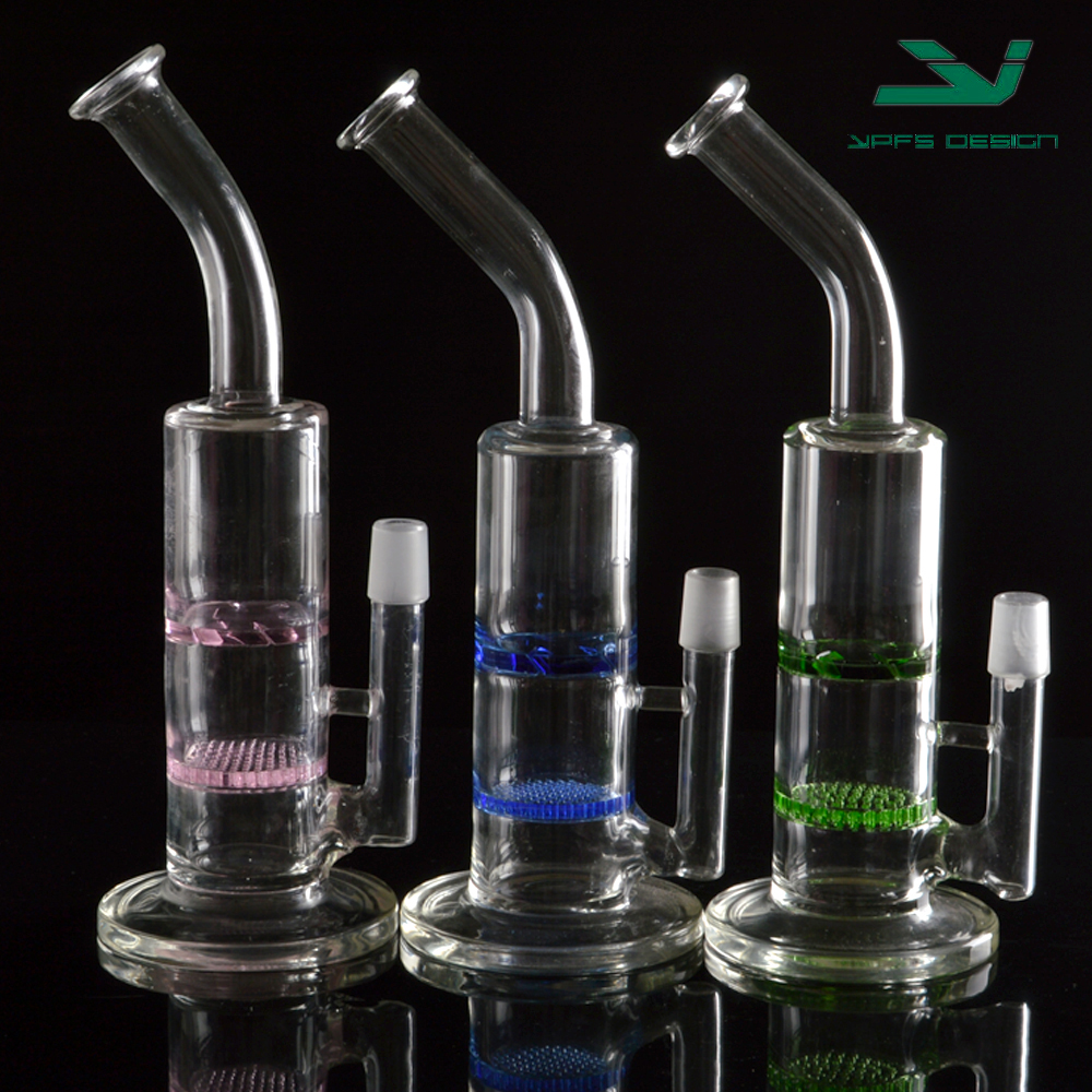 

High quality thick glass water pipe with honeycomb percolator smoking glass hookah