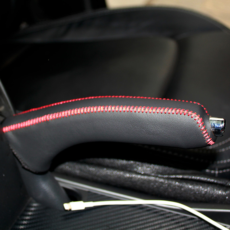 

Case for KIA Sportage R handbrake cover Car styling Genuine leather Handbrake cover Interior decoration Car accessories
