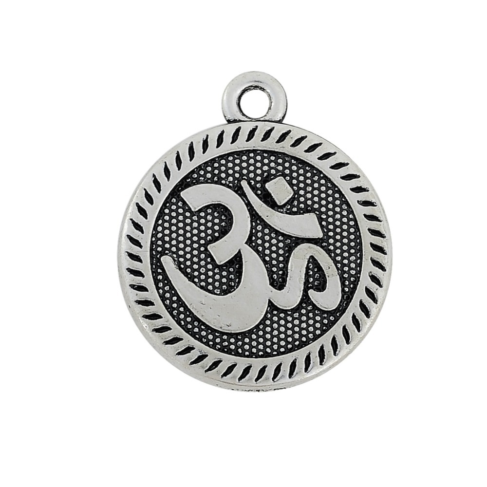 Livraison gratuite nouvelle mode facile à bricoler nouveaux designs 19*23mm en alliage de zinc antique argent plaqué yoga om charme 10 pièces bea