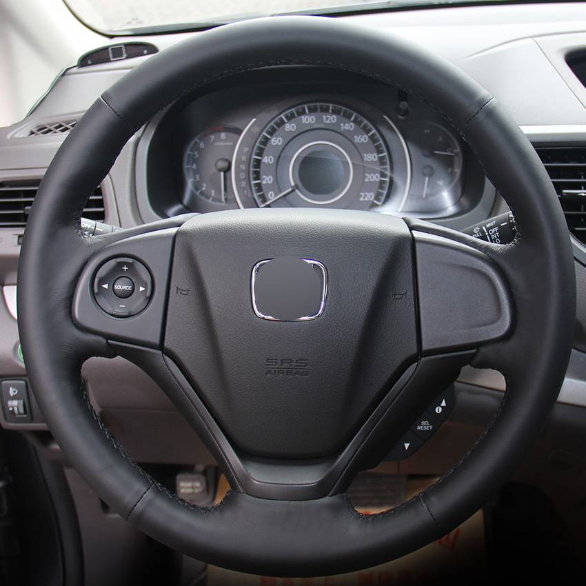 

Car covers Case for HONDA CRV 2012-2013 Steering wheel covers Genuine leather Car special cover DIY Hand-stitch Car styling Steering cover