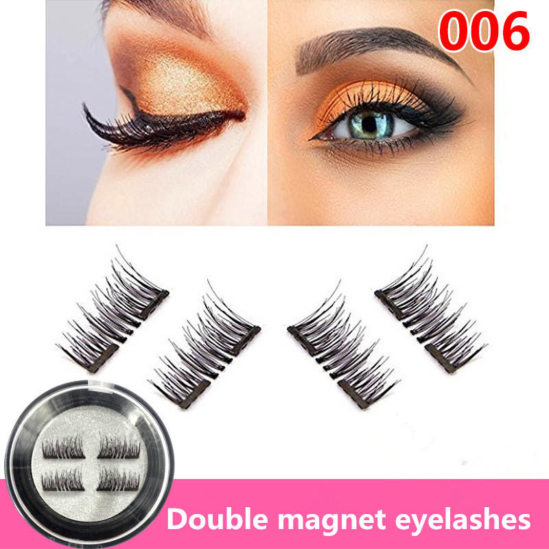 Double cils magnétiques cils réutilisables faux cils extensions de cils extensions magnétiques cils maquillage 006/02/03 4pcs / set