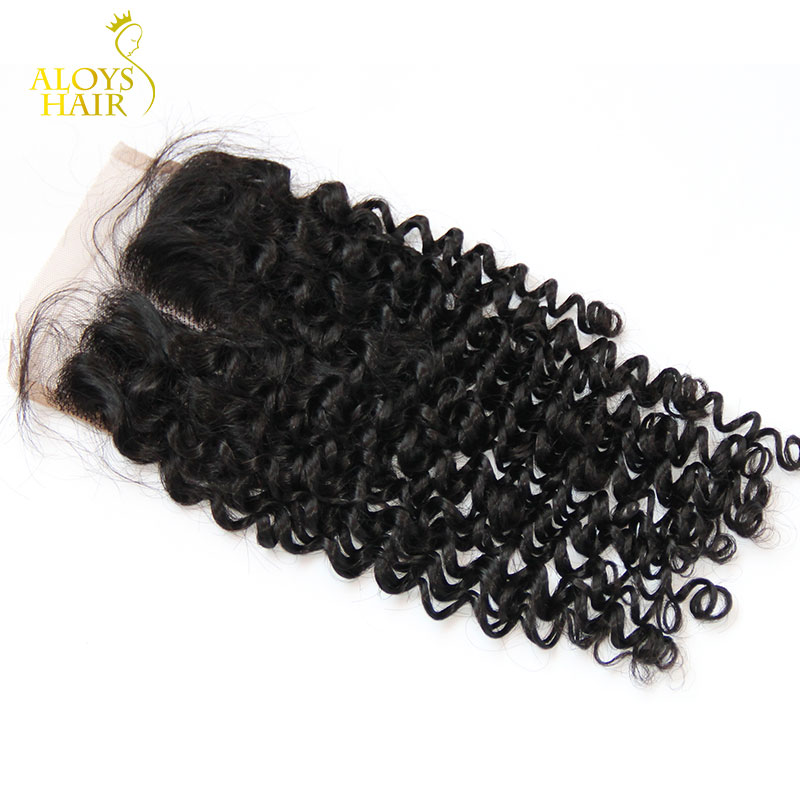 

Grade 6A Malaysian Deep Curly Closure 100% Virgin Human Hair Lace Top Closures Size 4x4 Cheap Free/Middle Part Malaysian Kinky Curly Closure, Natural color