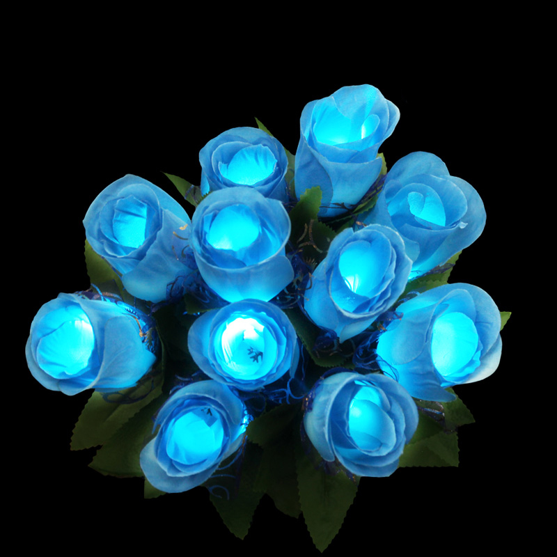 Beautiful LED Rose Flower Colorful PVC Glowing Light Fluorescence Rose Festive Art Decoration HOT Sale SD439-image-258175657
