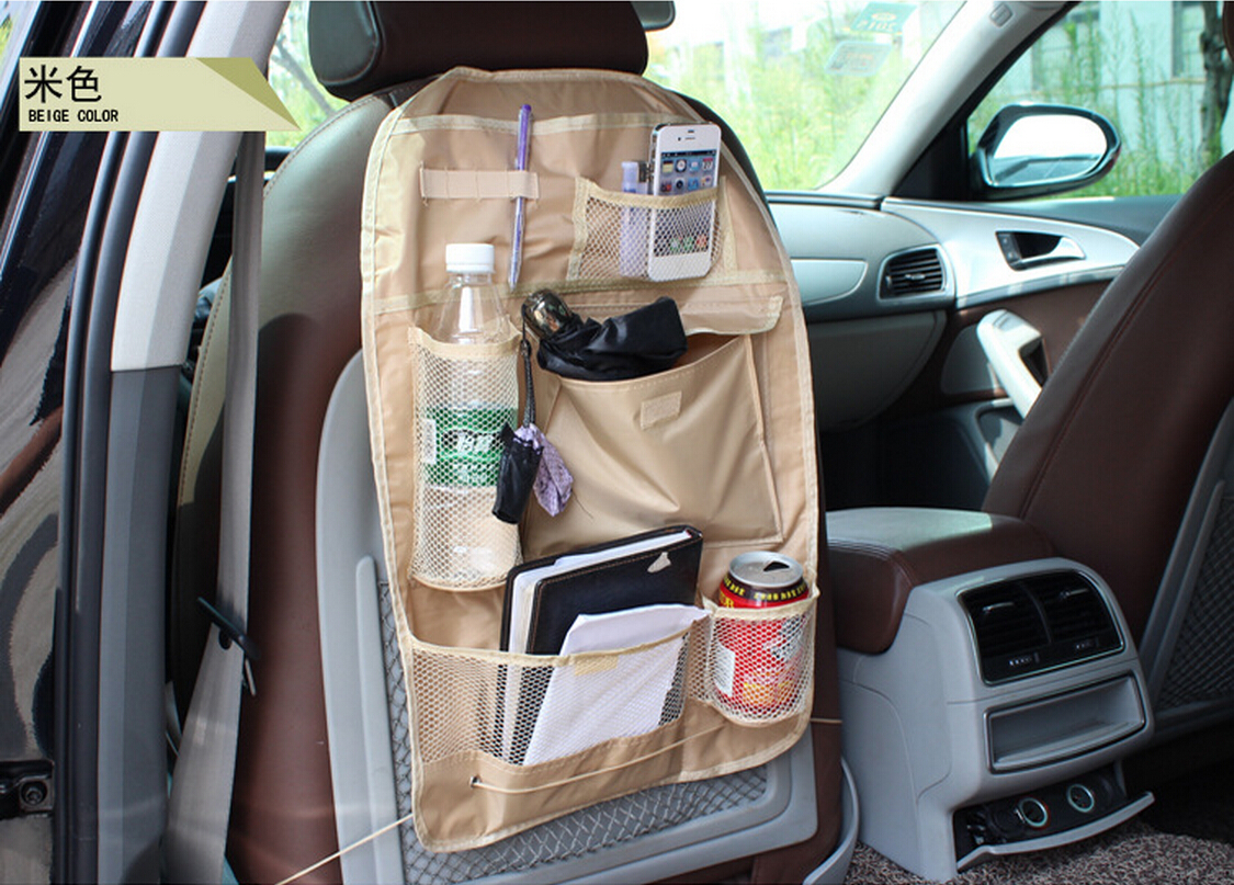 Beige Vosarea 2 ST/ÜCKE Autositz Seitentasche Gap Pocket Box aus PU Leder f/ür Brieftasche Telefon M/ünzen Zigarette
