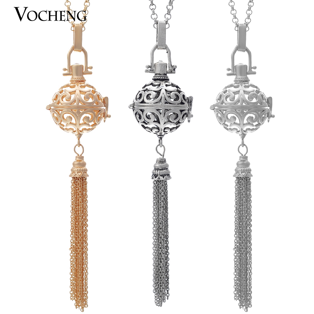 

Mexican Chime Harmony Pendant Tassel 3 Colors Brass Metal Angel Necklaces with Stainless Steel Chain VA-039