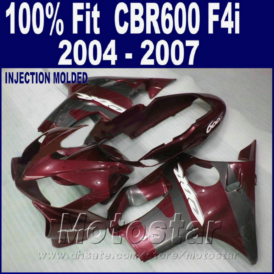 

custom fairing 100 injection molding for honda cbr 600 f4i fairings 2004 2005 2006 2007 red cbr600 f4i 04 05 06 07 gfrt, Same as picture