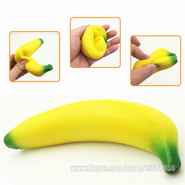 

Banana Squishy Imitation Fidget Toy Squishies Squeeze Gift Fragrance Scented Jumbo Lively Decoration Phone Strap Free Shipping SQU010
