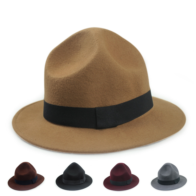 

Wholesale-2015 Fedora Hat For Women and Men Cappelli Woman Hat Winter Cap Women Onoki Gorros De Lana Mujer Sombrero, Khaki