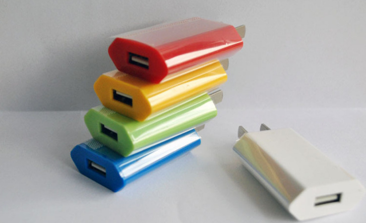 

colorful EU USA FLAT mini USB Wall Adapter plug Home Travel Charger power 1A 5V for mobile smartphone 4s 5s 5c android s3 s4 e cigar MINI100